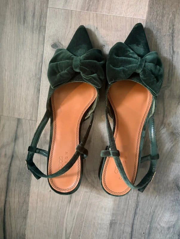 ASOS Design Green Velvet Heels - 1