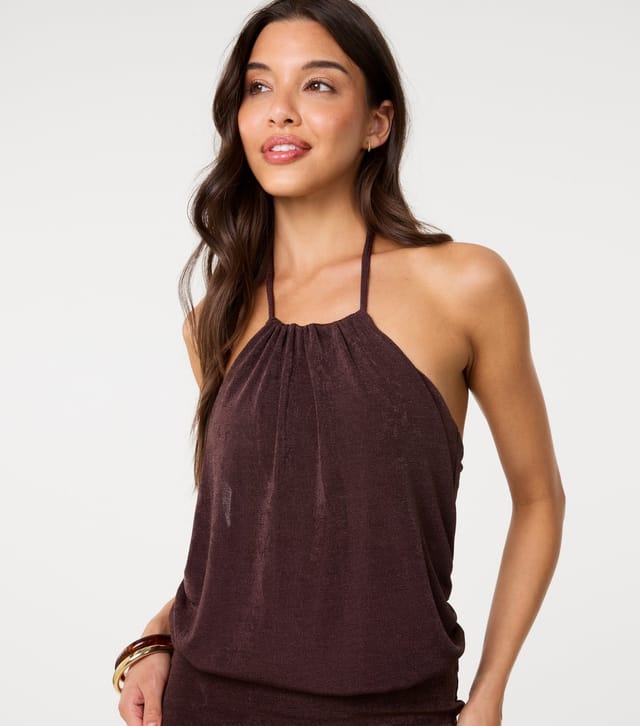 Pink Vanilla Women's Dark Brown Halter Neck Mini Dress Pink Vanilla New Look - 3