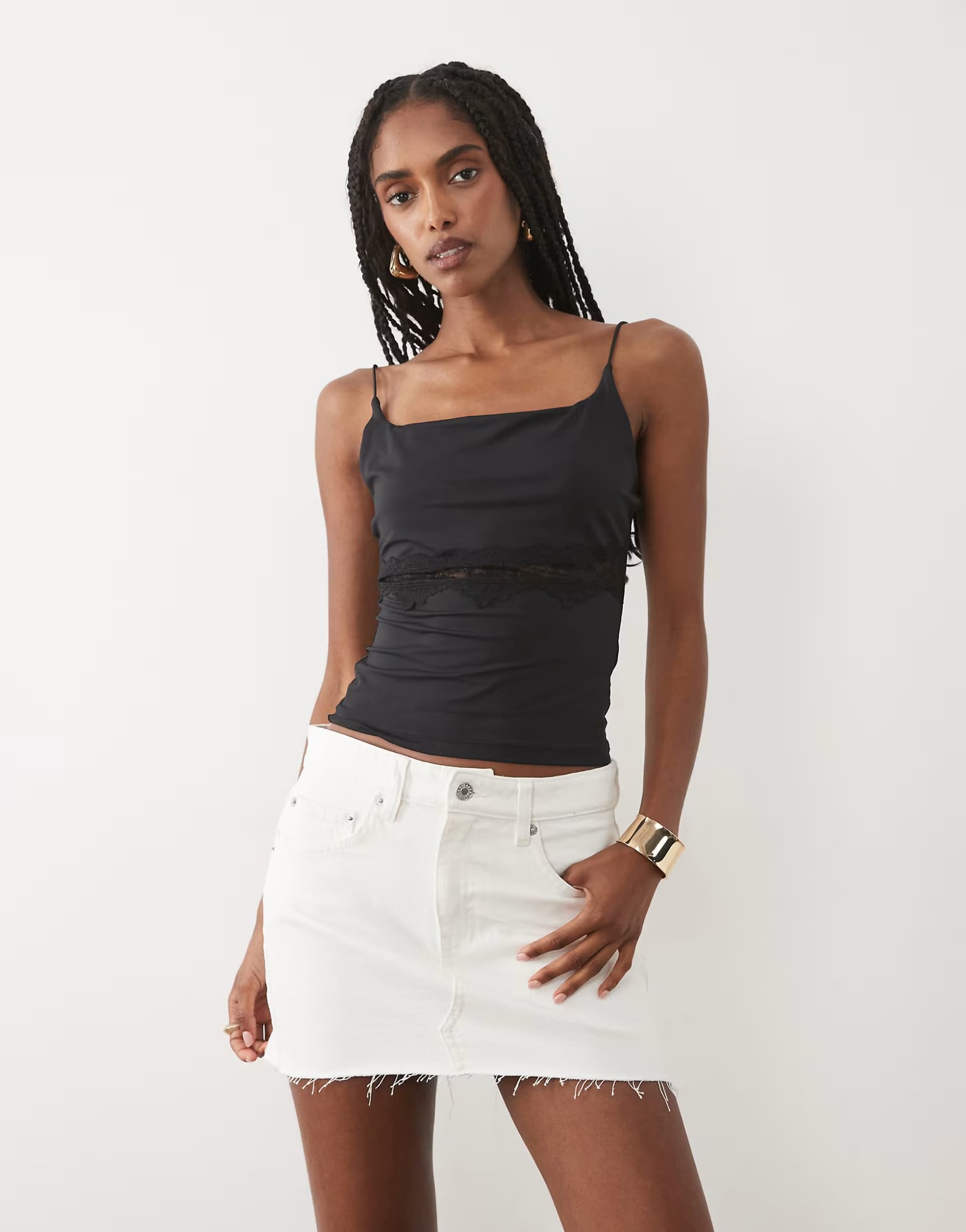 ASOS Mango 100% cotton mini skirt in white