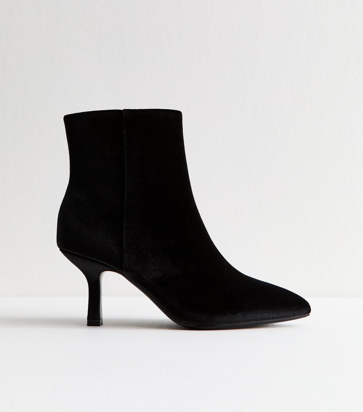New Look New Look Black Velvet Pointed Toe Stiletto Ankle Boots