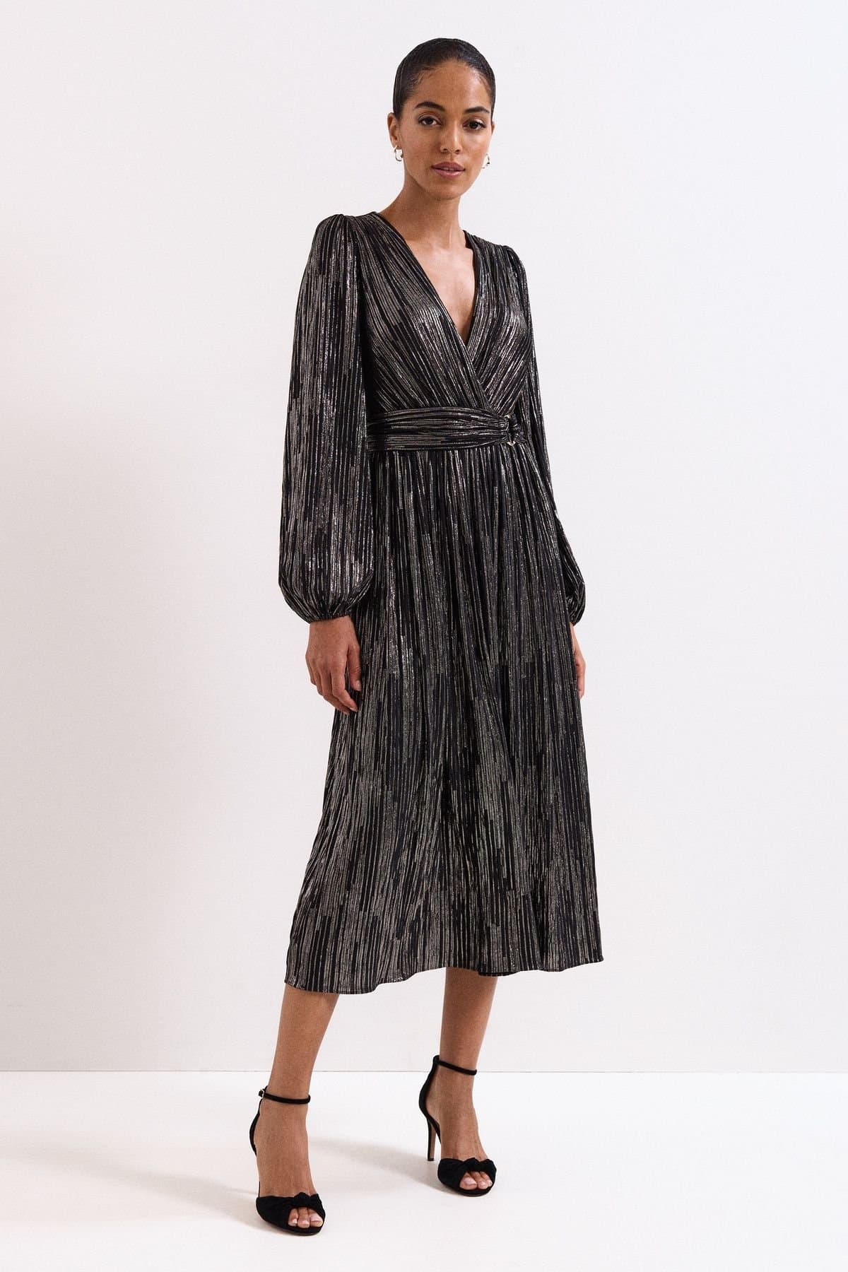 Phase Eight Phase Eight Women's Emre Stripe Dress in Charcoal