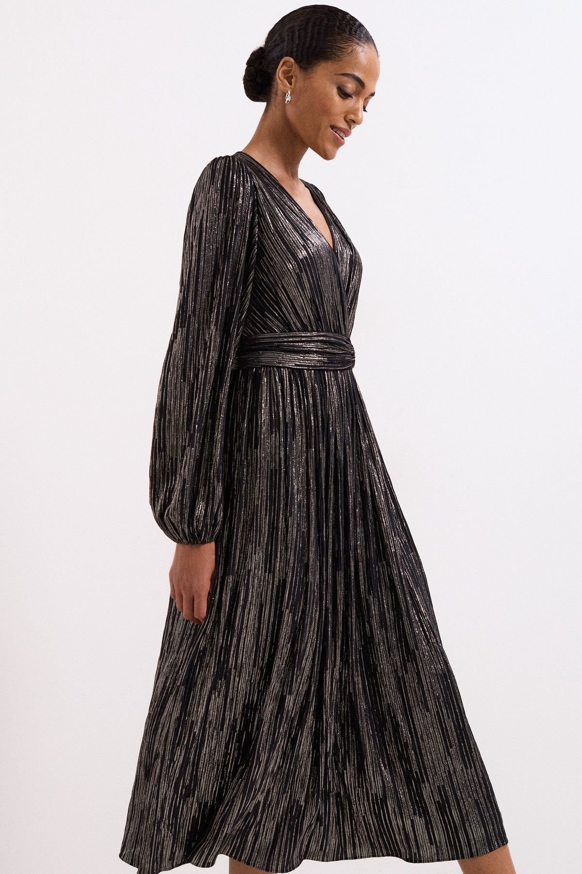 Phase Eight Phase Eight Women's Emre Stripe Dress in Charcoal - 3