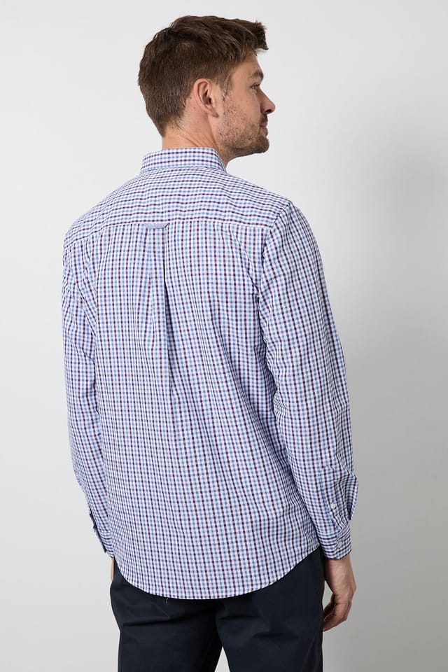 Maine Maine Men's Blue Check Long Sleeve Shirt - 3