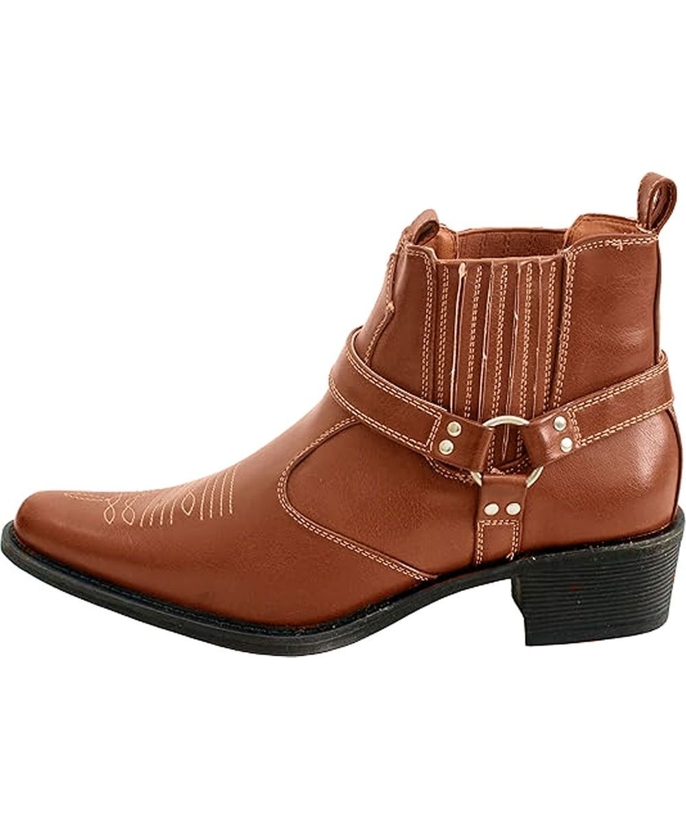 US Brass US Brass Men's Eastwood Cowboy Ankle Boots in Tan - 4