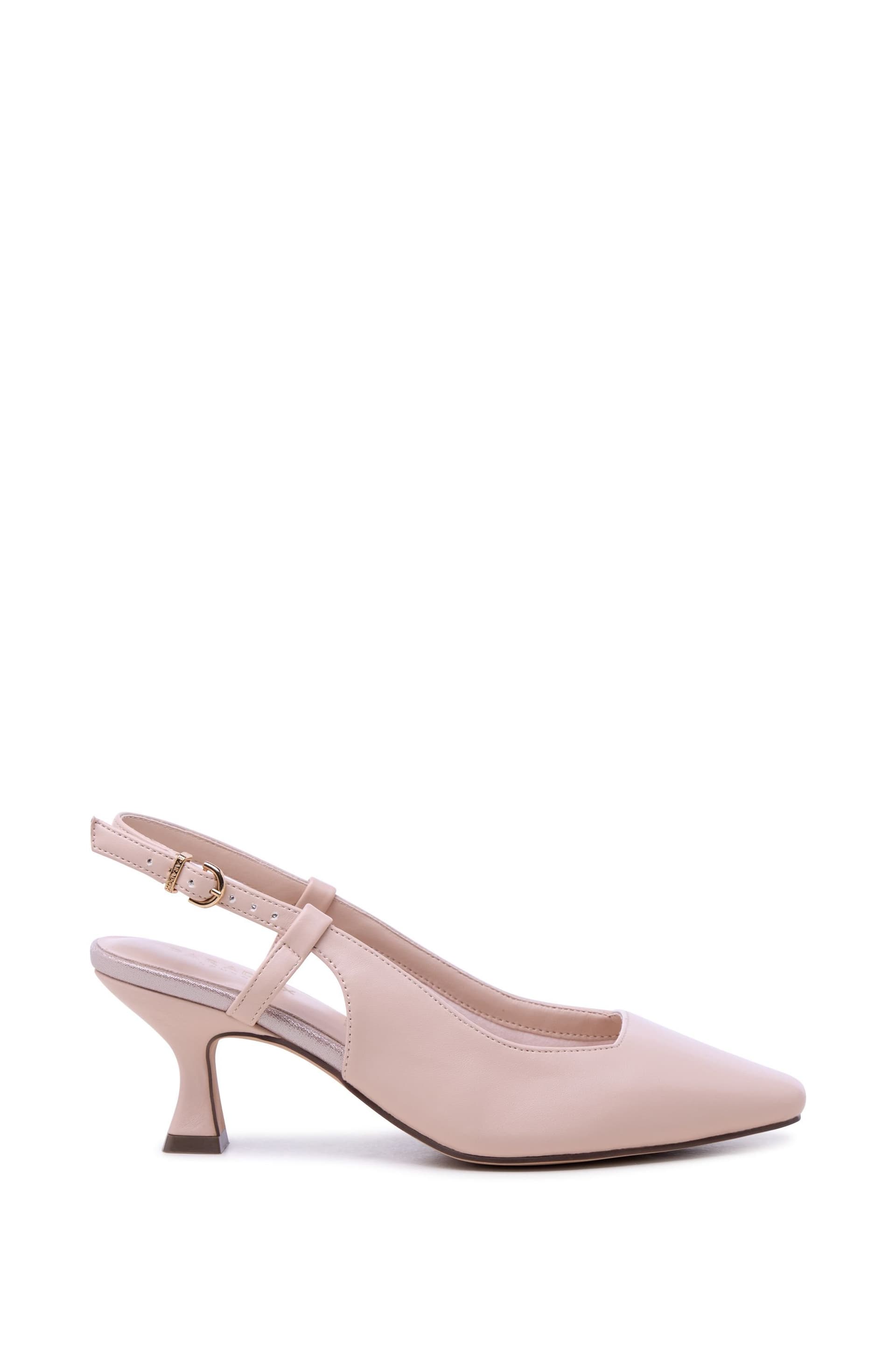 Paradox London Paradox London Women's 'Fervora' Wide Fit Mid Heel Chisel Toe Sling Backs in Nude