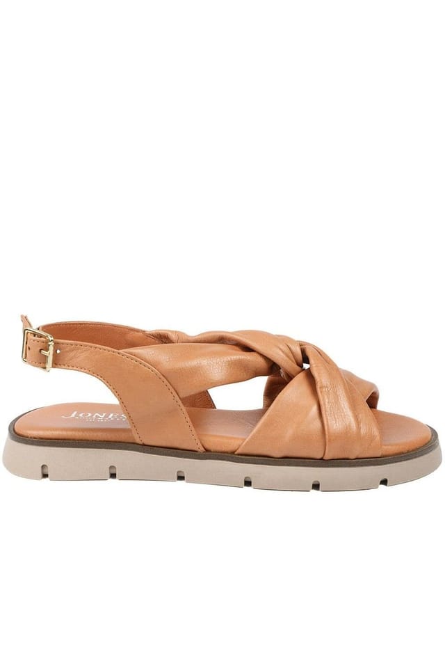 Jones Bootmaker Jones Bootmaker Women's Jocasta Leather Twist Strap Sandals in Tan - 2