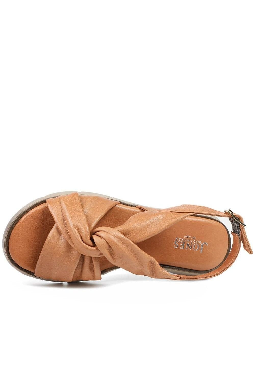 Jones Bootmaker Jones Bootmaker Women's Jocasta Leather Twist Strap Sandals in Tan - 4
