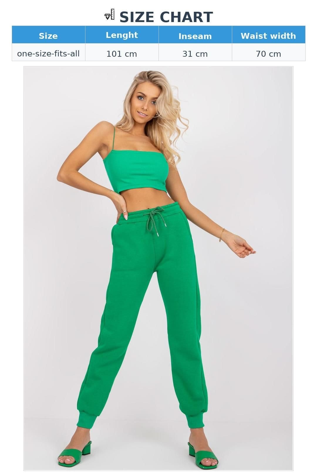 Love Lace Love Lace Women's Elastic Waist Sweatpants with Side Pockets Style 166632 in Green - 4