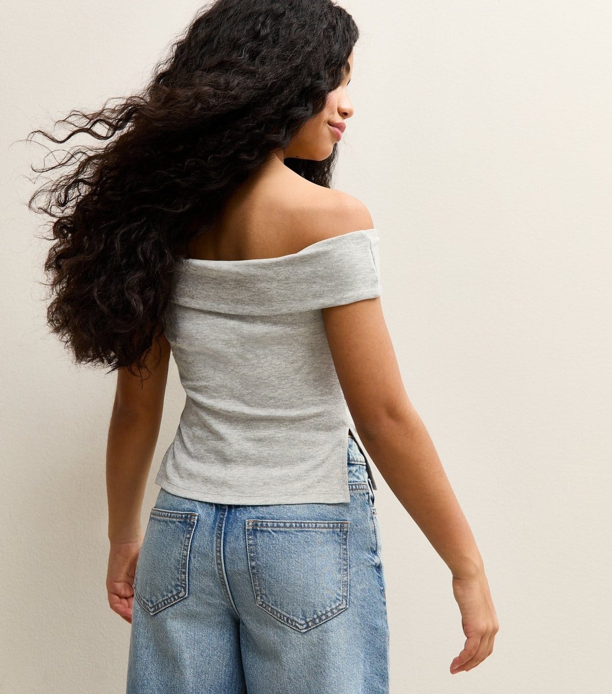 New Look Girls' Grey Ruched Side Bardot Top New Look - 4