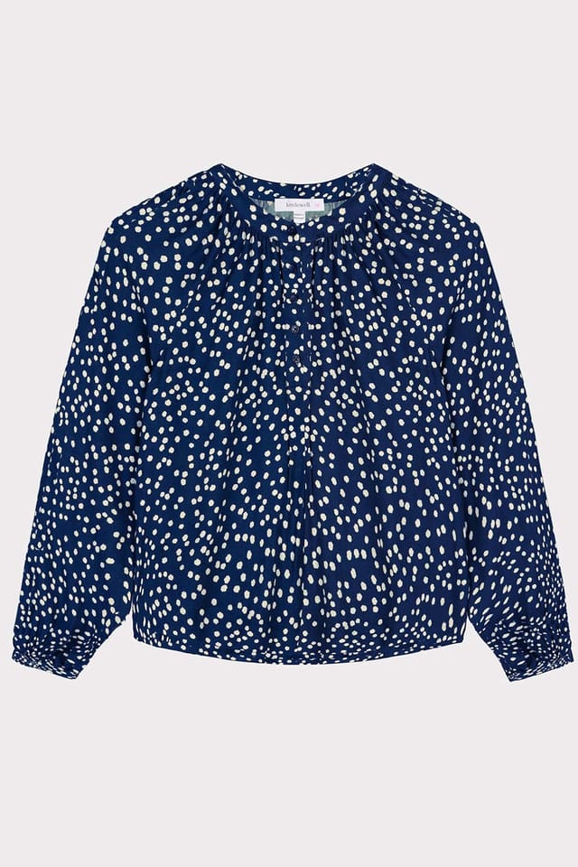 Kettlewell Kettlewell Women's Delilah V-Neck Blouse in Dark Navy - 2