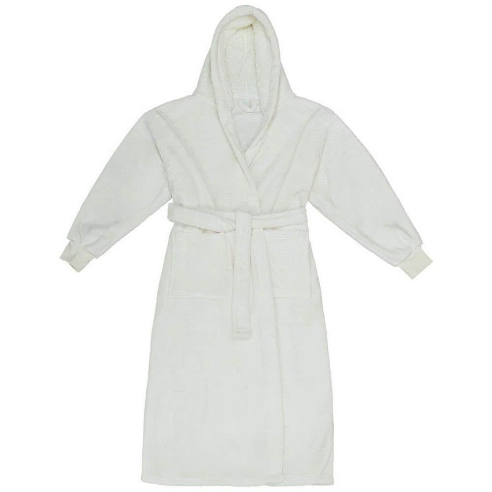 Brand Lab Brand Lab Men's Hooded Cuffed Robe in Cream