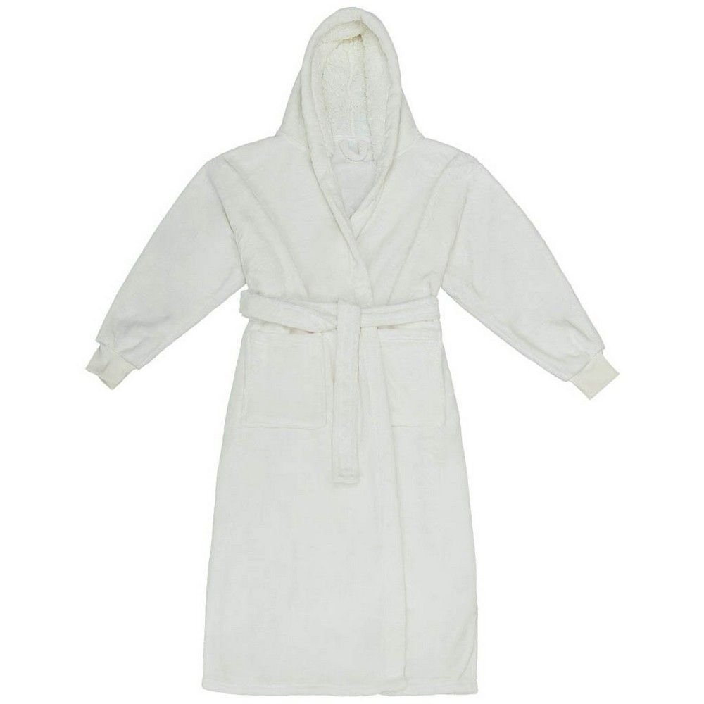 Brand Lab Brand Lab Men's Hooded Cuffed Robe in Cream - 2
