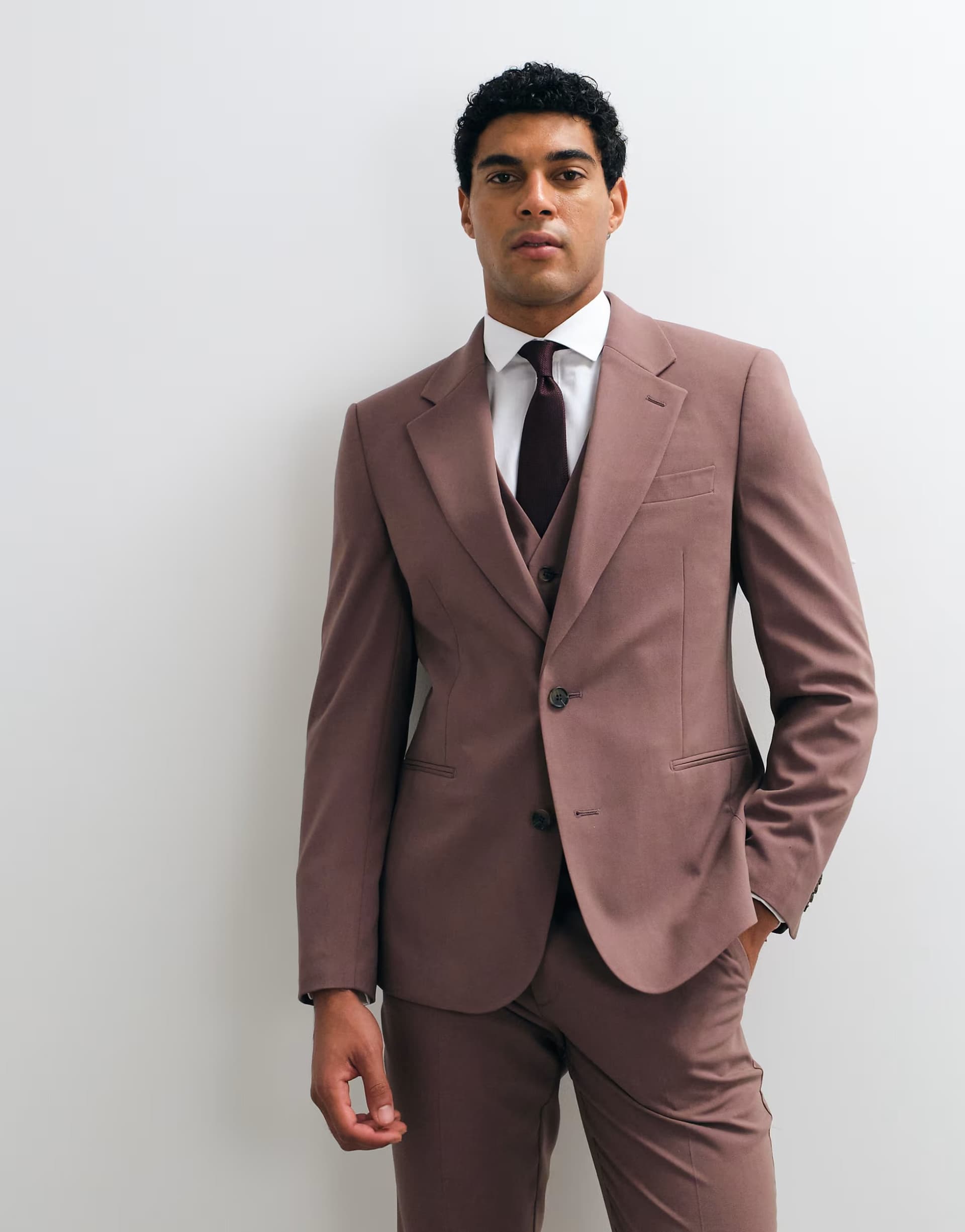 ASOS ASOS DESIGN slim suit jacket in mauve
