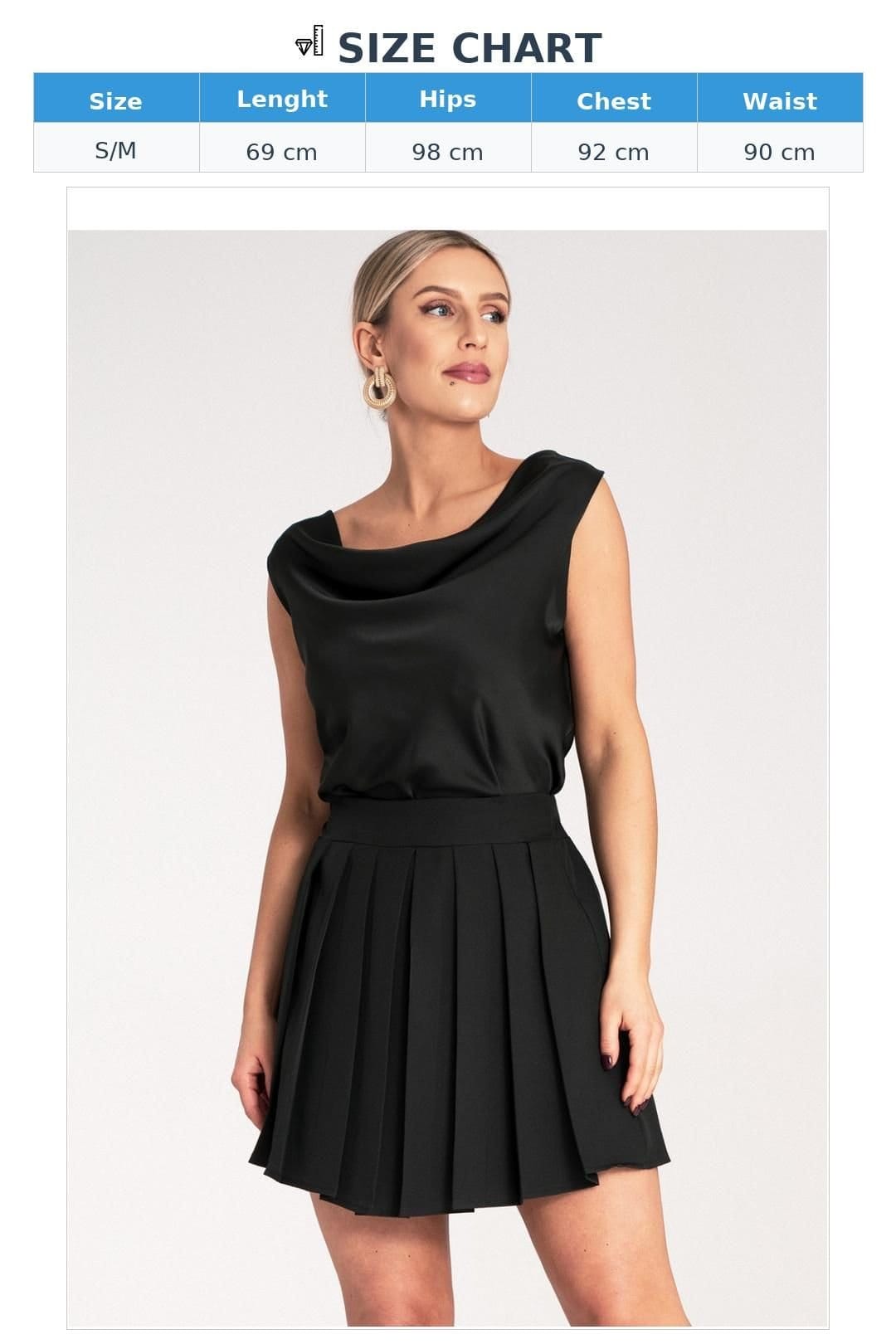 Love Lace Love Lace Women's Satin Waterfall Blouse with Thick Straps in Black - 4