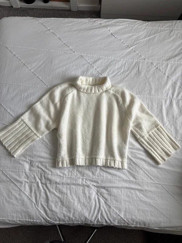 ASOS Design Cream wide sleeve boxy cropped sweater