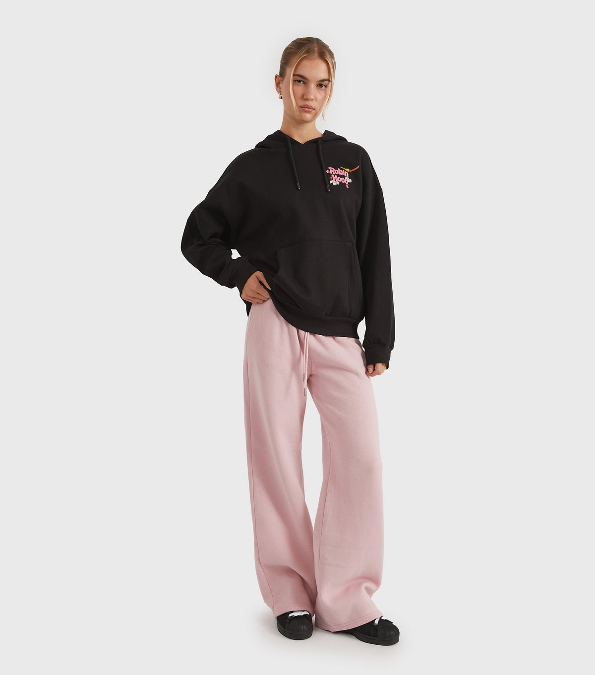 Skinnydip Women's Black Robin Hood Logo Print Hoodie Skinnydip New Look - 2