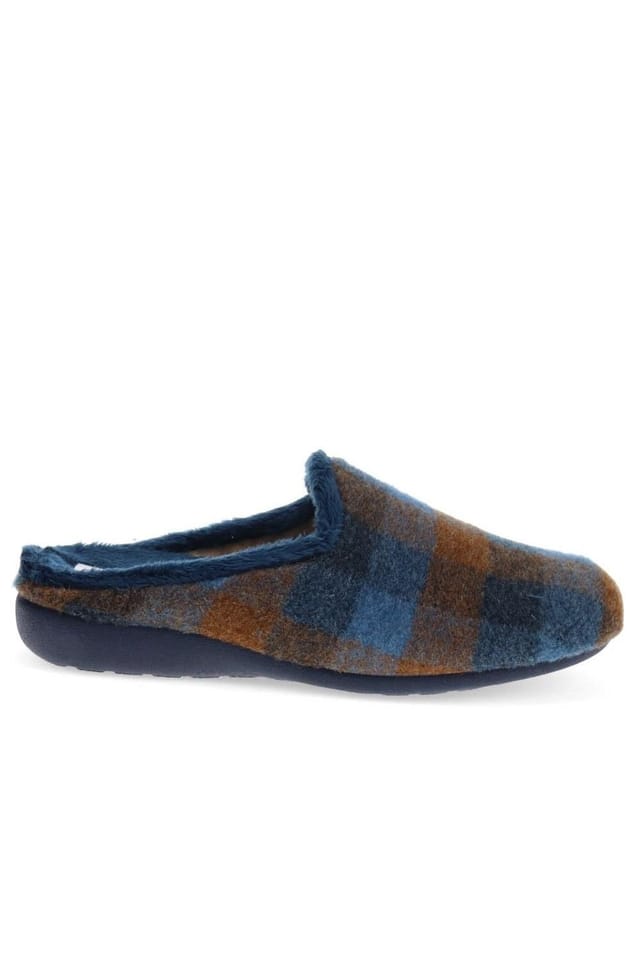 Pavers Pavers Men's Warm-Lined Mule Slippers in Navy - 2