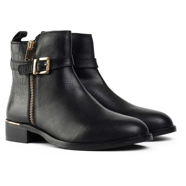 SOLE SOLE Women's Gada Zip & Buckle Boots in Black - 2