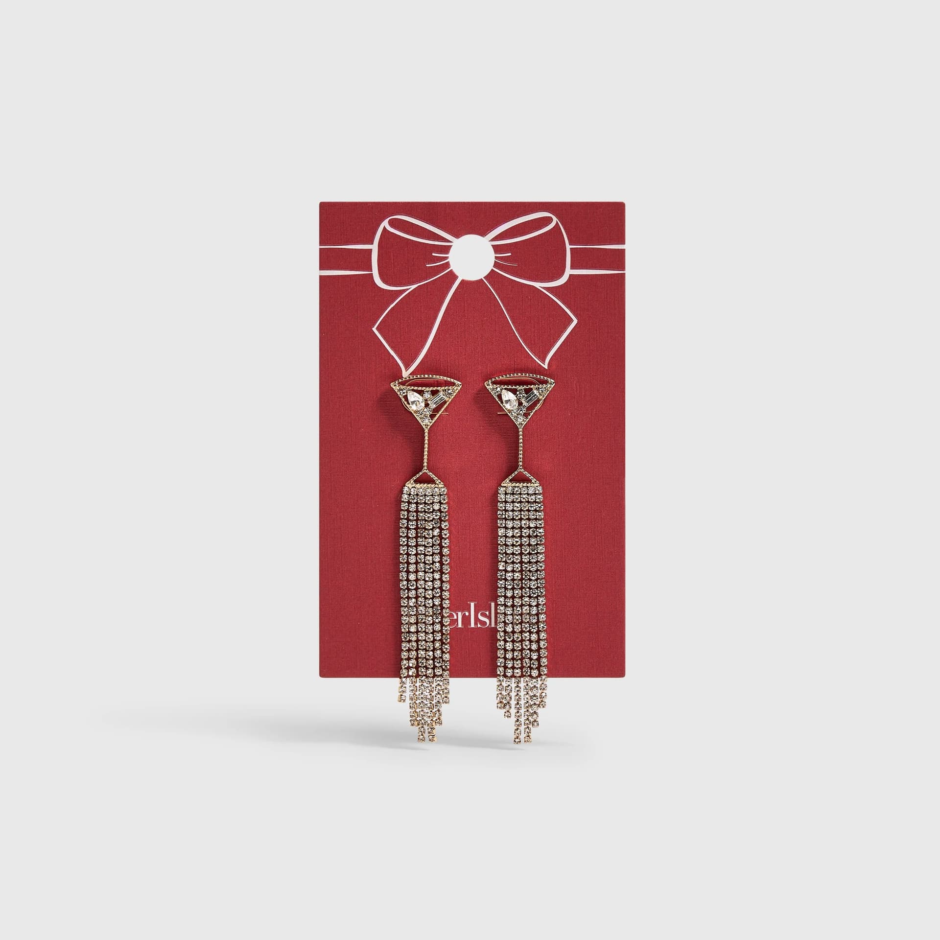 River Island River Island Womens Gold Martini Tassel Earrings