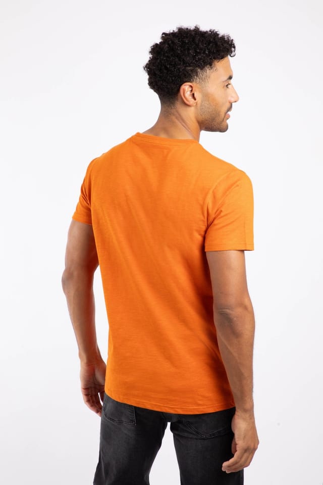 Weird Fish Weird Fish Men's Fished Branded T-Shirt in Burnt Orange - 3