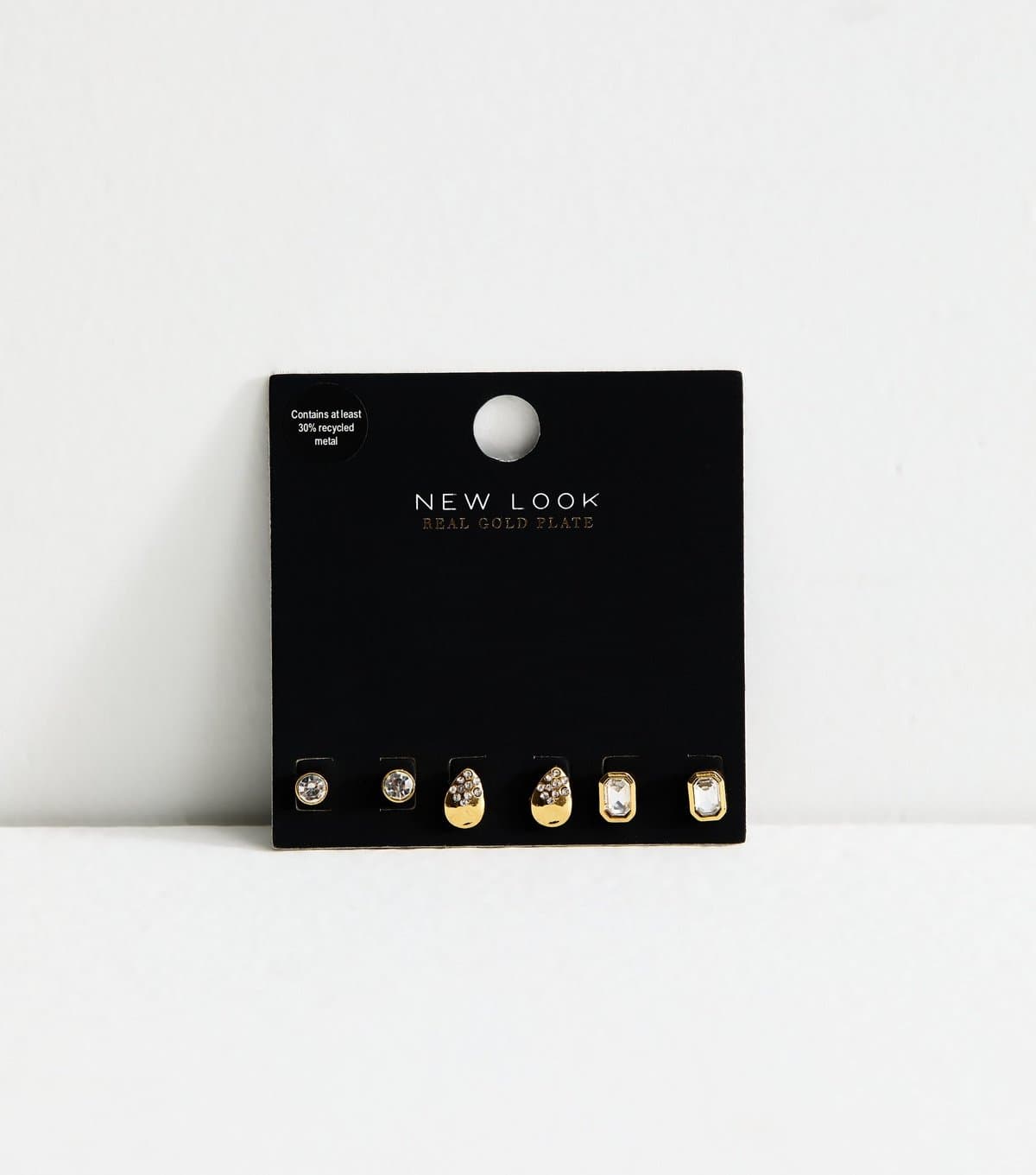 New Look Pack Of 3 18ct Gold Plated Mix Stud Earrings New Look