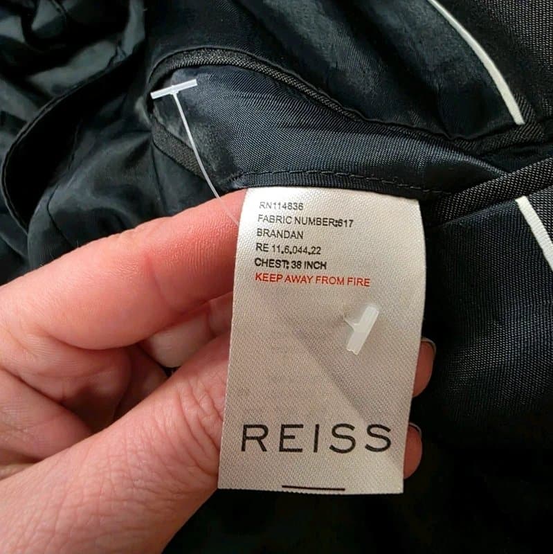 Reiss Reiss Mens Grey Tailored Blazer Jacket 38R Wool Blend Smart Business Formal