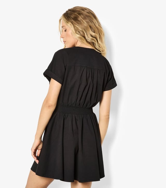 Apricot Women's Black Zip Detail Flared Mini Dress Apricot New Look - 3