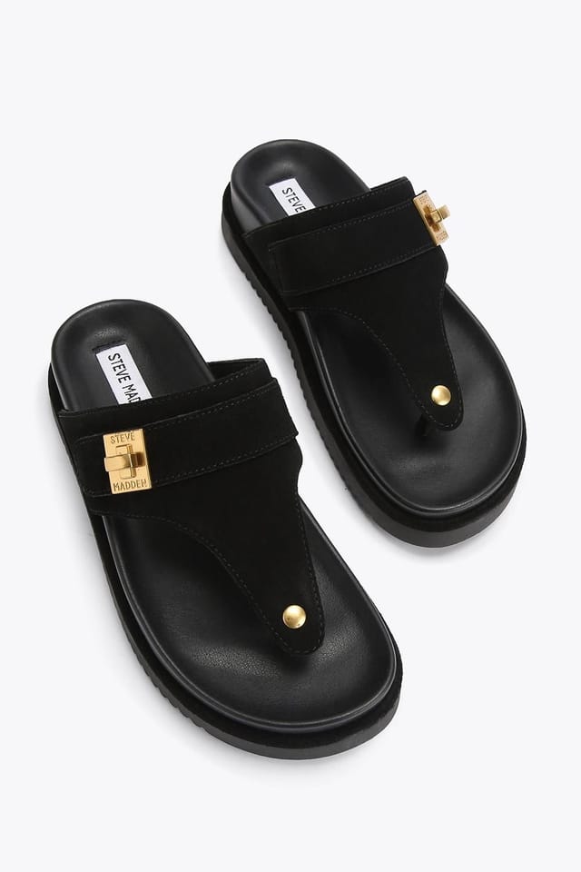 Steve Madden STEVE MADDEN Women's 'Tuned In 015' Suede Sandals in Black - 2