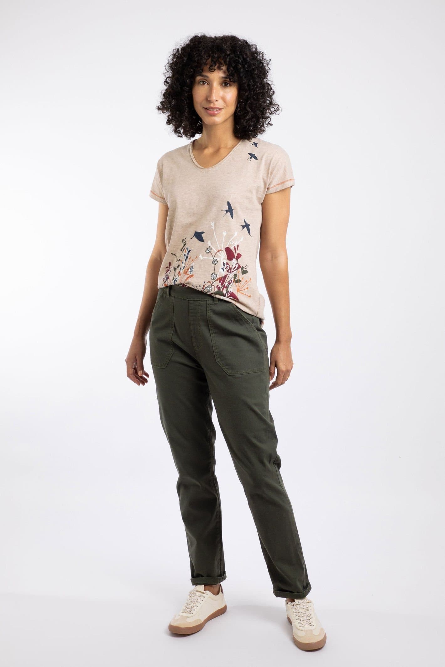 Weird Fish Weird Fish Women's Malorri Chino Trousers in Dark Grey