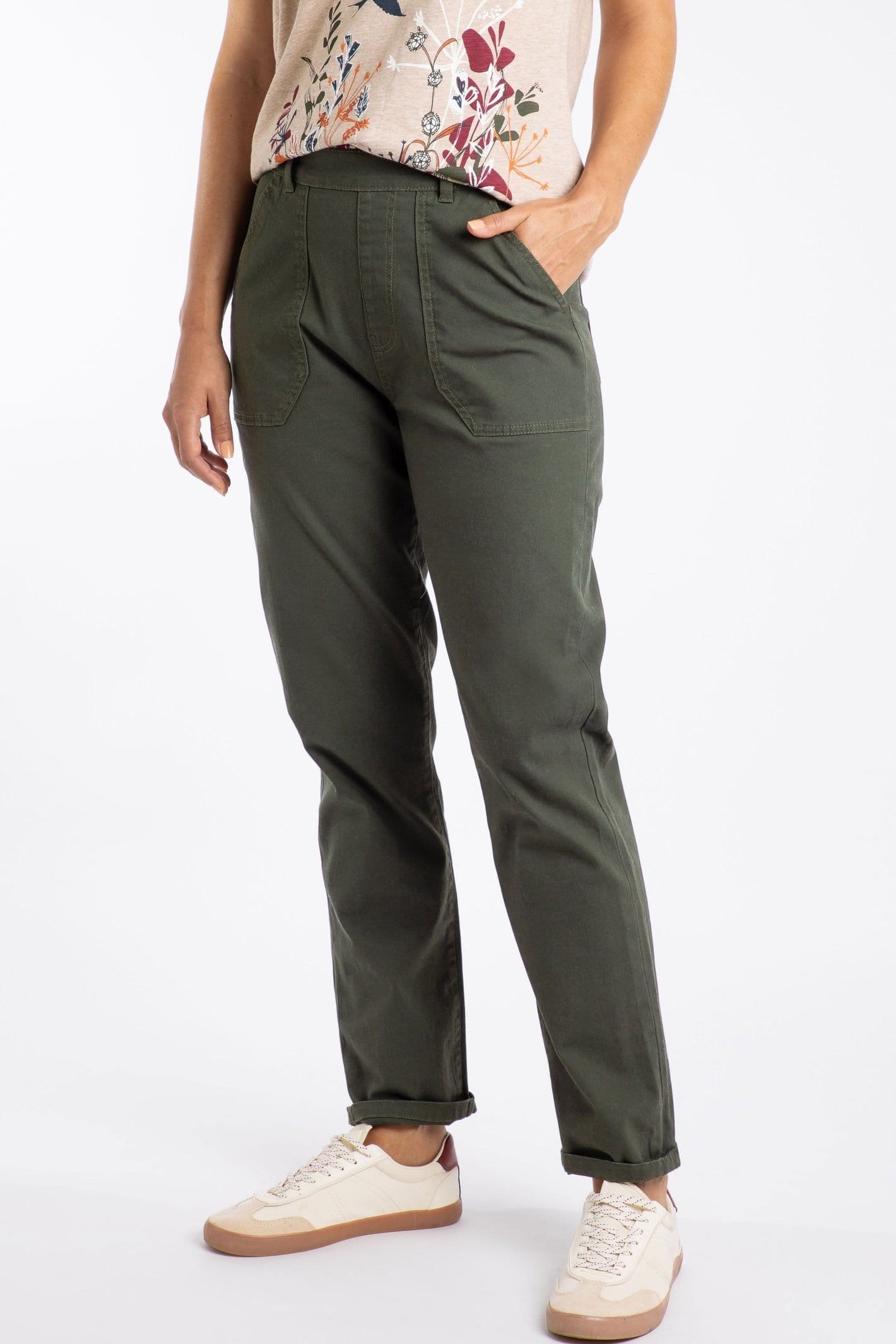 Weird Fish Weird Fish Women's Malorri Chino Trousers in Dark Grey - 4
