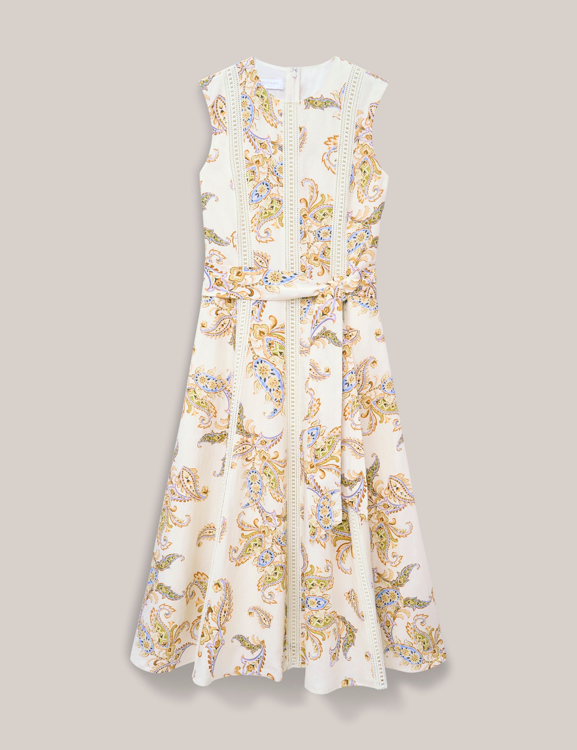 Hobbs London Hobbs London Women's Uma Linen Blend Midi Dress in Cream - 2