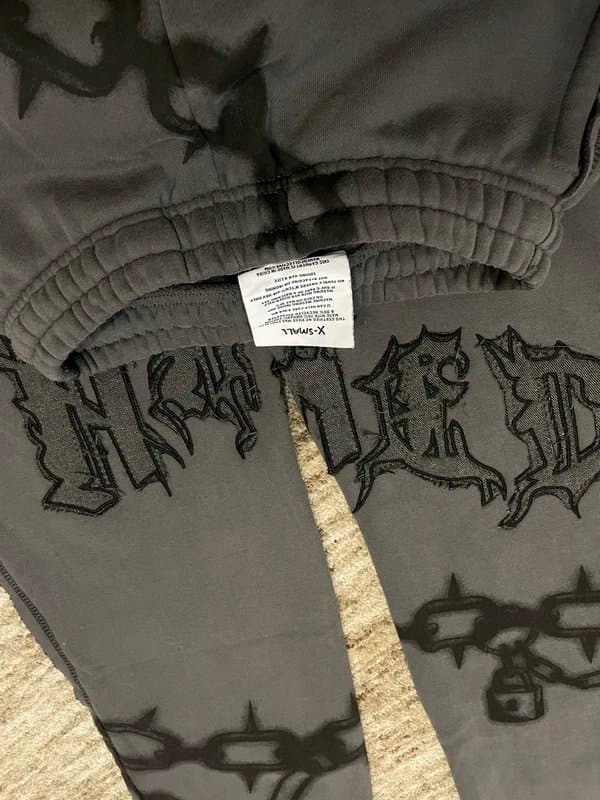 NAMED collective Named Collective Unisex Dark Grey Chains Sweatpants size XS Limited Y2K Streetwear