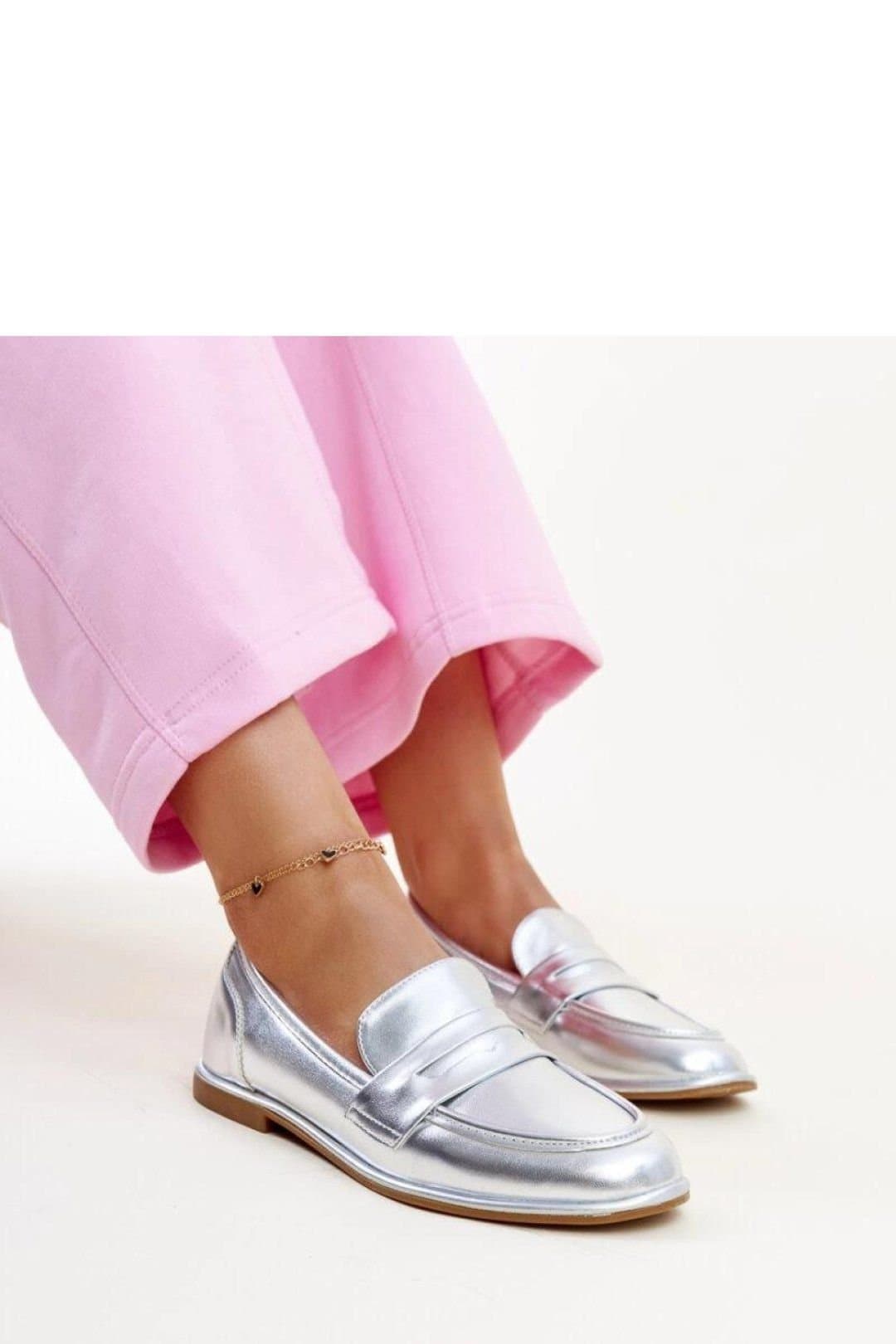 Love Lace Love Lace Women's Nasia Silver Classic Moccasin Slip On Rubber Sole Shoes