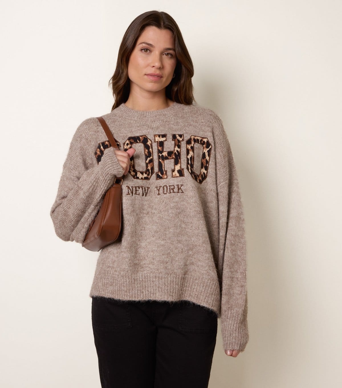 Blue Vanilla Women's Stone Soho Logo Jumper Blue Vanilla New Look - 4