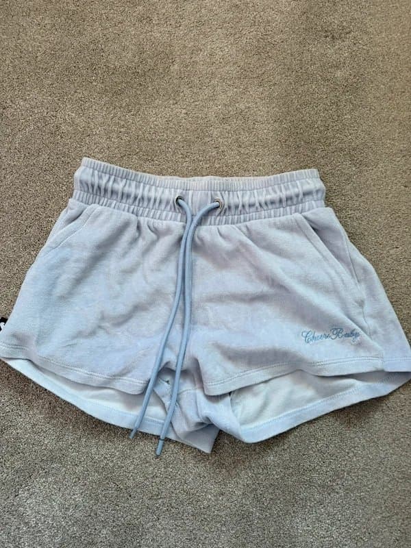 Bershka Blue velvet mini shorts Bershka