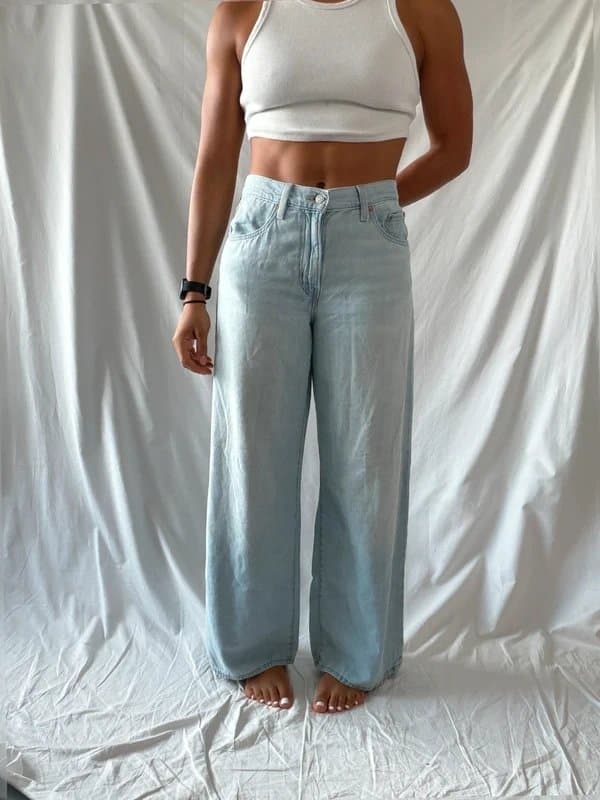 Levis Levi’s XL Straight Light Blue baggy Wide Leg Jeans W27 L31