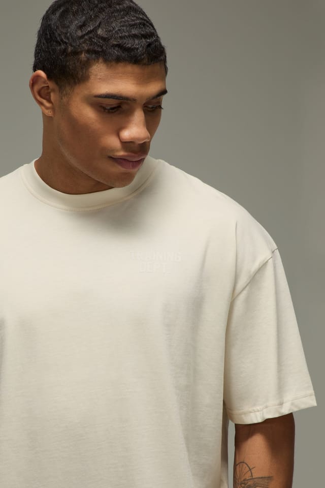 Training Dept. Training Dept. Men's Training Dept Oversized Embossed T-shirt in Off-White - 3