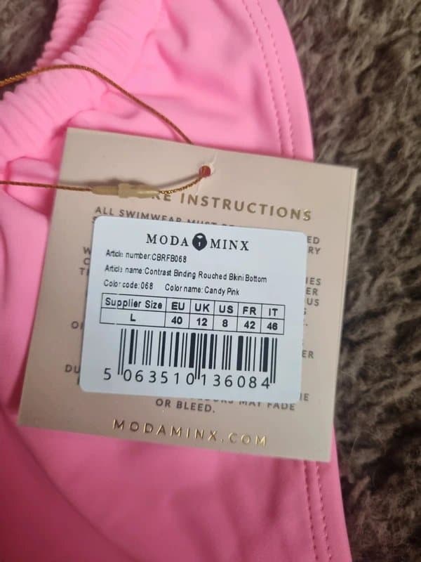 Moda Minx Moda Minx candy pink wide-strap bandeau bikini set mix sized M-L
