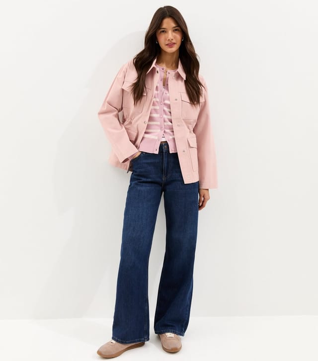 New Look Women's Pink Lightweight Striped Crew Neck Cardigan New Look - 3