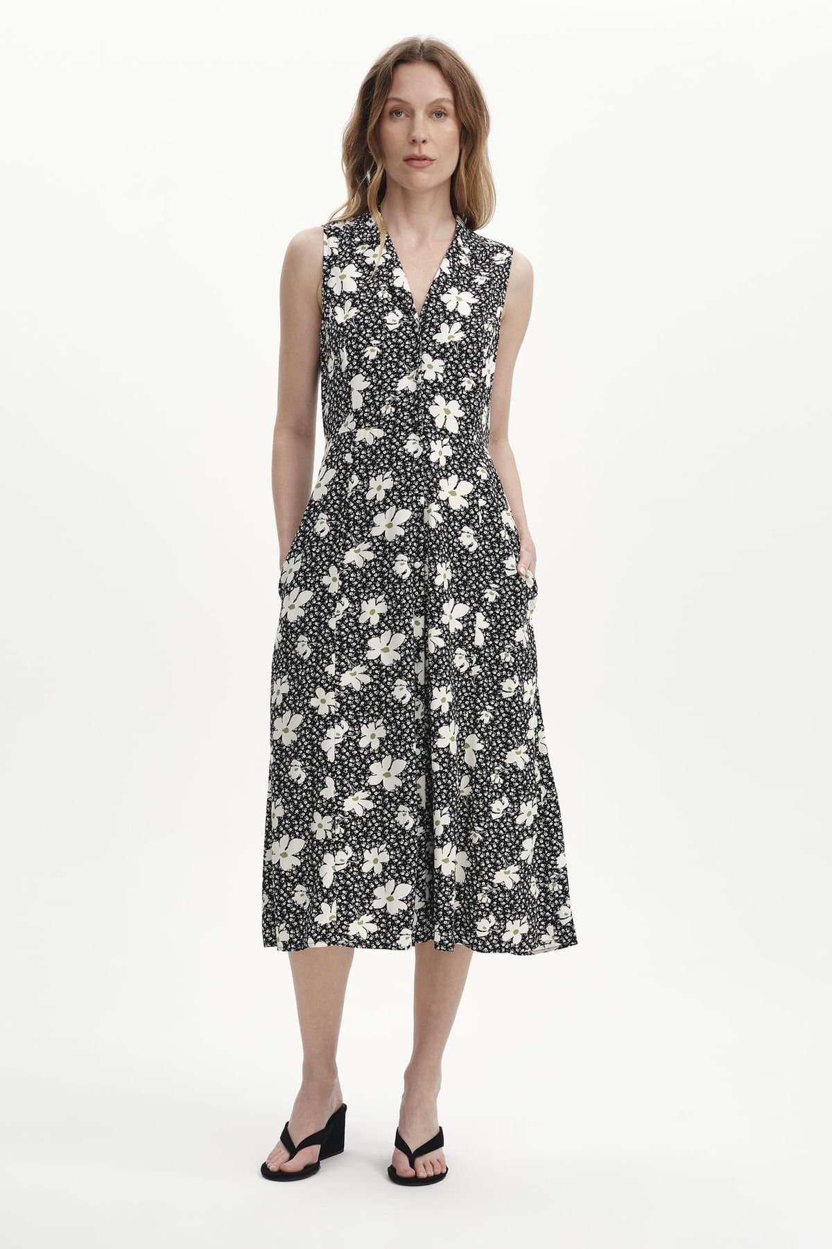Finery London Finery London Women's Beatrice Button Down Shirt Dress in Black