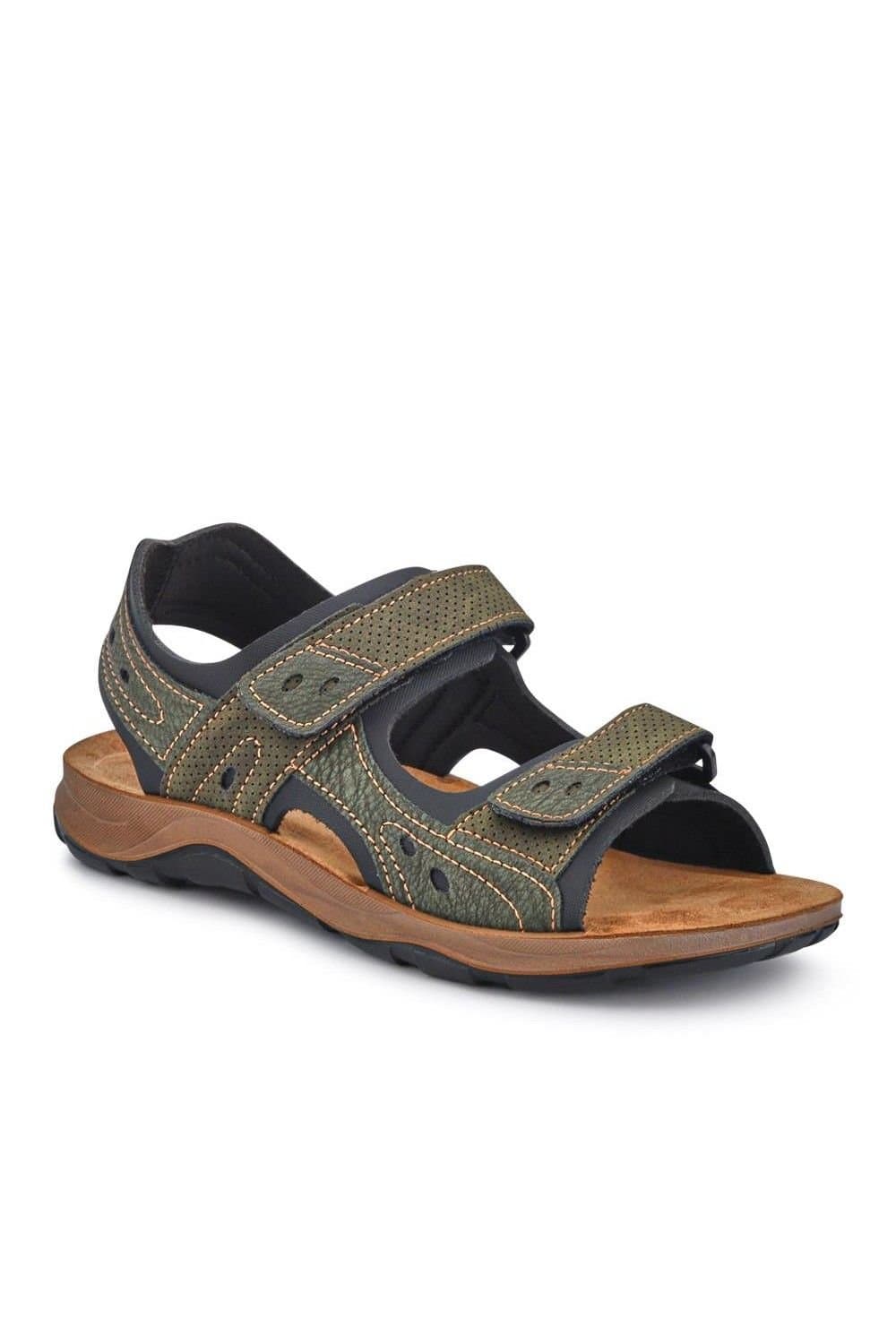 Pavers Pavers Men's Dual Touch-Fasten Sandals in Khaki