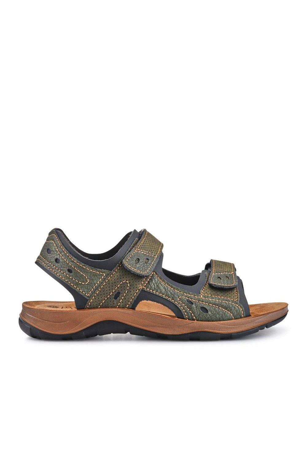 Pavers Pavers Men's Dual Touch-Fasten Sandals in Khaki - 2