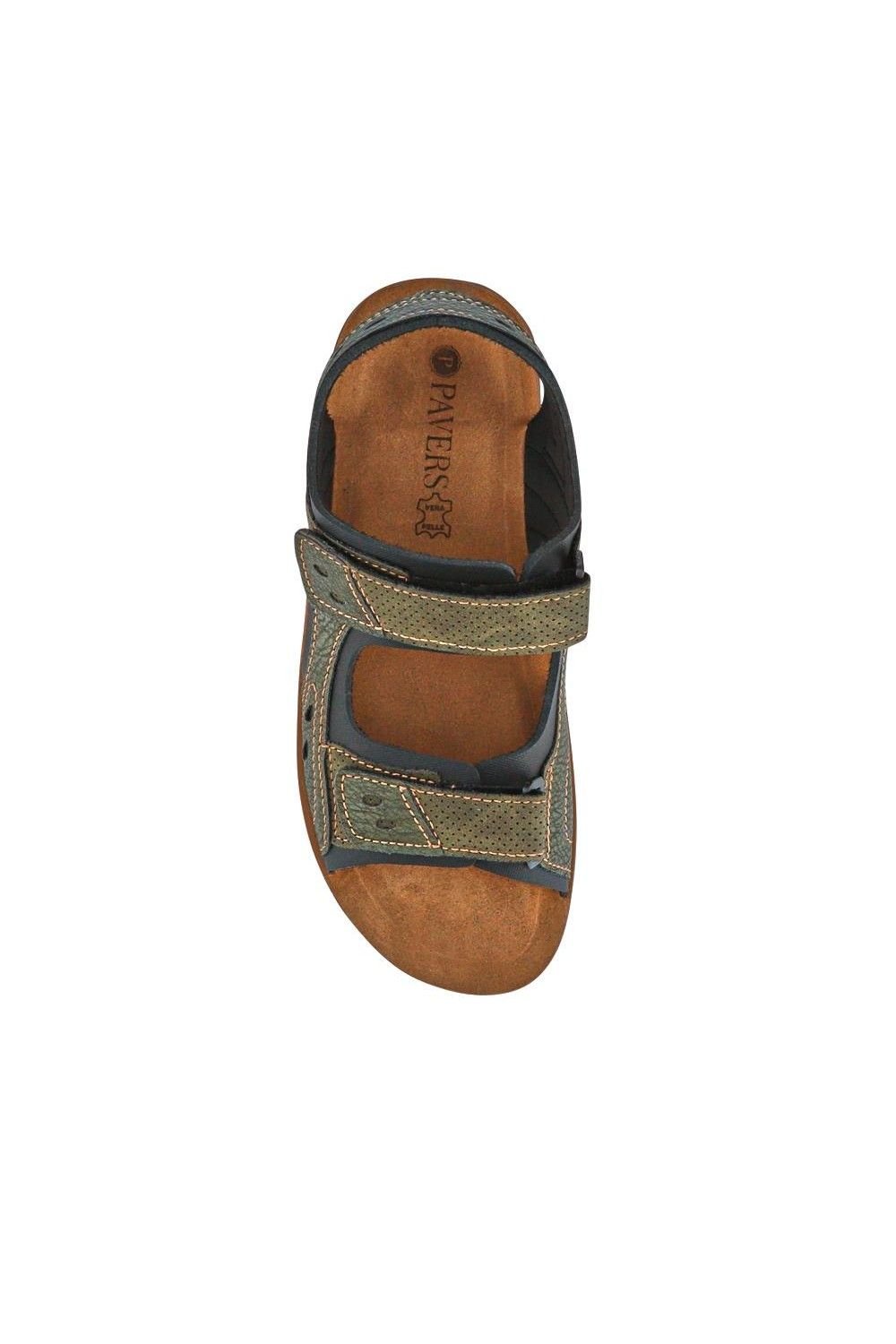 Pavers Pavers Men's Dual Touch-Fasten Sandals in Khaki - 4