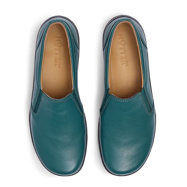 Hotter Hotter Women's Wide Fit 'Glove II' Slip On Shoes in Teal - 3