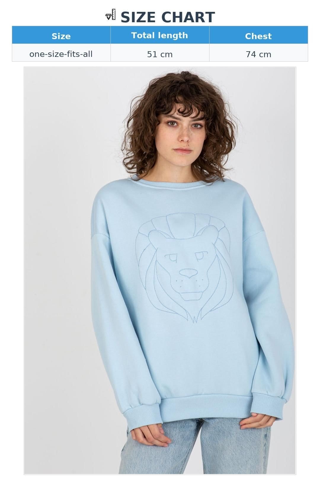Love Lace Love Lace Women's Long Sleeve Embroidered Front Round Neck Blouse in Blue - 4