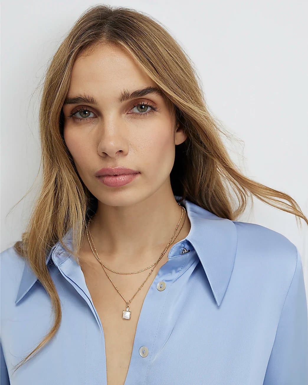 River Island River Island Womens Gold Layer Cream Pendant Necklace