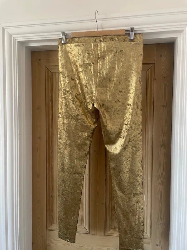 Topshop Topshop gold crushed velvet leggings bnwt