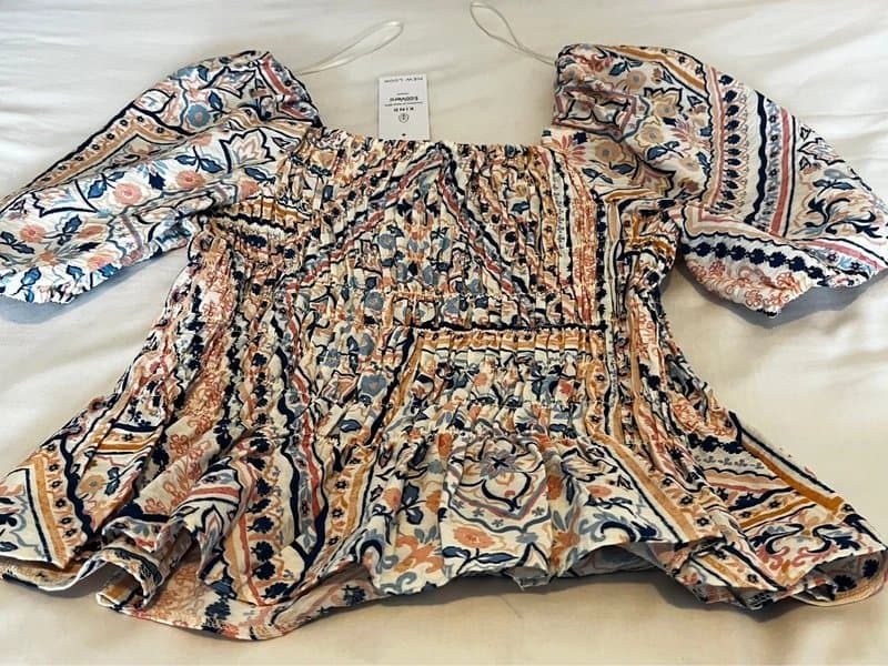 New Look New Look Floral Boho Off-Shoulder Top ( Size 12)