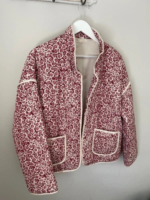 ASOS Quilted satin floral jacket