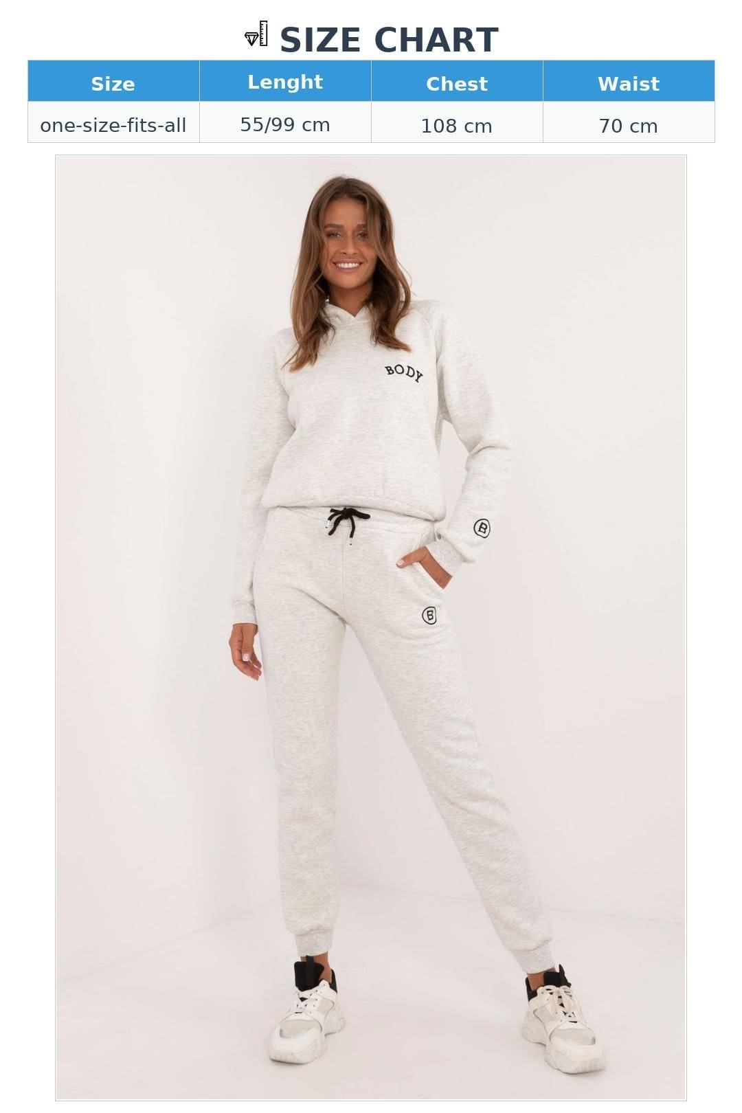 Love Lace Love Lace Women's Cotton Polyester Insulated Hoodie Sweatpants Set in Grey - 4